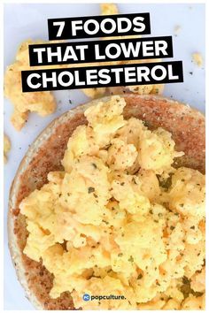 an image of food with the title 7 foods that lower cholesterol