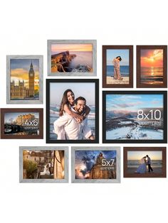 a collage of photos with the number eight on them and two people holding each other