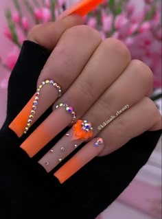 Pink Buchona Nails, Glam Acrylic Nails, Buchona Nails, Easter Nails Ideas, Designs On Nails, Orange Acrylic Nails, Best Summer Nails, Spring Nails 2023, Nail Art For Short Nails