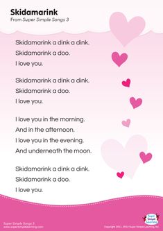 the poem is written in pink with hearts