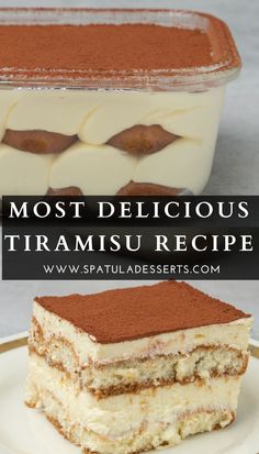 Italian Tiramisu recipe super easy and authentic Tiramisu Recipe From Scratch, Homemade Ladyfingers, Tiramisu Recipes, Homemade Tiramisu