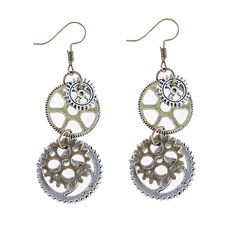 PRICES MAY VARY. VINTAGE STEAMPUNK STYLE: The earring gear design symbolizes the rumble of industrial gears, and the era of steam as the main source of power makes the earrings permeate with luxury, elegance, romance and creative retro personality. Novelty and retro: when you dress up with cool makeup and punk earrings, your personality will be highlighted and you will win applause, just refer to our pictures to get more details MATERIAL: Hanging earrings are made of high-quality alloy material, Gear Earrings, Steampunk Watch, Gear Design, Steampunk Earrings, Earrings Dangle Simple, Punk Earrings, Western Earrings, Earrings Antique, Gothic Halloween