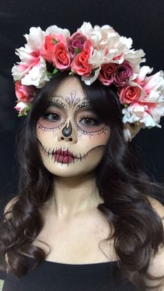 Mexican Halloween, Dead Makeup, Creepy Halloween Makeup, Halloween Makeup Diy, Pretty Halloween Costumes