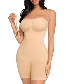 PRICES MAY VARY. Removable Straps Design: Featuring a strapless neckline, this bodysuit comes with matched colors and clear adjustable straps, allowing you to style it in multiple ways: strapless, conventional, cross-back, clear shoulder straps, or halter look. NO Curling & Rolling Design: This bodysuit using anti-slip gel strip and steel bones to prevent rolling. Anti-slip gel strip on the top to keep it from rolling down. 2 Steel bones under armpits on both sides to prevent curling. Mid thigh The Best Shapewear For Women, Seamless Strapless Shapewear, Strapless Shaping Bodysuit With Built-in Bra, Strapless Seamless Shaping Shapewear, Solid Strapless Shaping Shapewear, Strapless Shapewear With Medium Bust Support And Stretch, Solid Strapless Shapewear With Shaping Fit, Strapless Sculpting Shapewear With Medium Bust Support, Strapless Stretch Shapewear With Built-in Bra