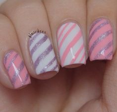 ╳ Picture Polish, Pretty Nail Designs, Diagonal Stripes, Unique Nails, Beautiful Nail Art, Cute Nail Designs, Cool Nail Designs