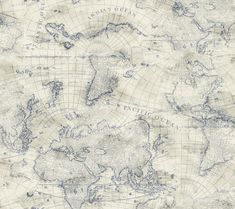 Coastal Map Peel & Stick Wallpaper in Blue/Beige by York Wallcoverings Stripped Wallpaper, Wallpaper Warehouse, Nautical Wallpaper, York Wallpaper, Cream Wallpaper, Map Wallpaper, Map Globe, Beige Wallpaper, York Wallcoverings