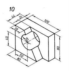 the drawing shows an image of a box that has been cut into two pieces and is shown