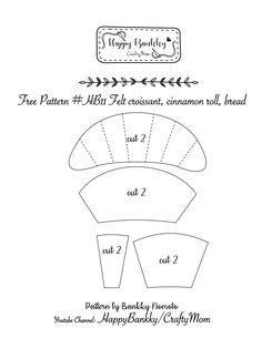 an image of the pattern for a hat with two sides and one side cut out