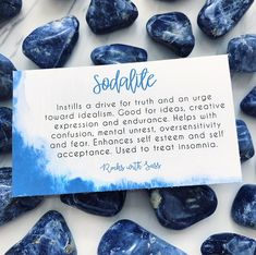 Sodalite Hearts — Rocks with Sass Warp Records, Tumbled Crystals, Green Calcite, Amethyst Tumbled, Crystal Guide