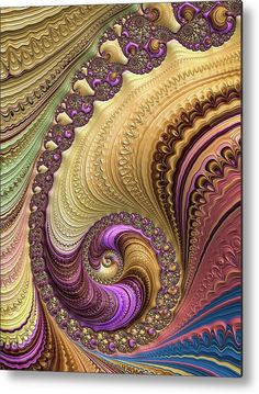 an abstract painting with gold, purple and green colors duvet cover featuring swirls