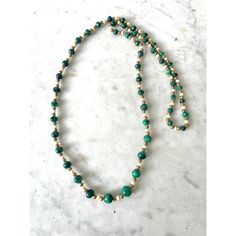 Gorgeous hand carved malachite and brass beaded necklace. Malachite Necklace, Hand Carved, Beaded Necklace, Carving, Brass