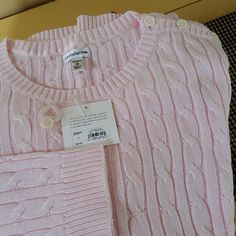 Classic Cable Knit, Long Sleeve Sweater With Button Embellishments. Super Soft! Scandinavian Clothing, Coquette Sweater, American Sweater, Pink Cable Knit Sweater, Pink Sweaters, Christmas 2025, Clothes Wishlist, Button Embellishments, Snowflake Sweater