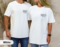 Celebrate your union with our Custom Comfort Colors Mr and Mrs Shirts, perfect for a honeymoon gift or just married T-shirt to showcase your love as a matching couple. These Personalized Wifey and Hubby Shirts make a thoughtful bride gift, offering comfort and style for newlyweds on their honeymoon or any special occasion. Welcome to Gift Vibe Shop - Your Fashion Wonderland! ** IMPORTANT NOTE This listing is for a single shirt. To purchase matching shirts, please add two to your basket. ** SHIPP Hubby And Wifey Shirts, Hubby Wifey Shirts, Single Shirt, Mrs Shirt, Honeymoon Gifts, Matching Couple Shirts, Matching Couples, Couple Shirts, Just Married