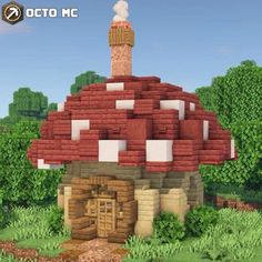 the mushroom house is made out of bricks