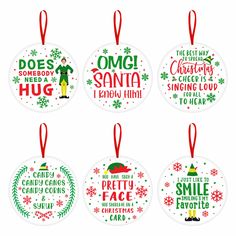 six christmas ornament ornaments with funny sayings