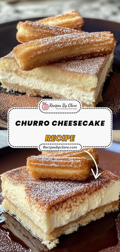 This delightful Churro Cheesecake combines the creamy richness of classic cheesecake with the cinnamon-sugar essence of churros. A perfect dessert for any celebration!  Ingredients:  24 oz cream cheese, softened 1 ½ cups graham cracker crumbs 1 teaspoon ground cinnamon Top with whipped cream and a sprinkle of cinnamon sugar for a delicious finishing touch! Cheesecake Puff Pastry, Stuffed Churros, Sugar Twist, Classic Cheesecake, Indulgent Desserts, Creamy Cheesecake