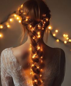 Braided Christmas Hair with Lights Braid Your Hair, Tiny Fairy, Crazy Hair Days, Christmas Parties