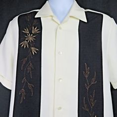 Cubavera Guayabera Shirt  L Brown Cream Embroidered Panel Print  Pleats Cuffs  | eBay Guayabera Shirt, Tone On Tone, Mens Accessories Fashion, Style Shirt, Casual Shirts For Men, Casual Button Down Shirts, Shirt Style, Casual Shirts, Mens Shirts