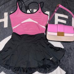 Built In Bra, Shorts Underneath The Skirt, Stretchy, Like New Mini Nike, Nike Tennis, Pink Black, Nike Women, Tennis, Built In, Black Pink, Like New, Size Small