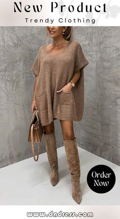 Windy City Pocketed Oversized Knit Sweater Oversized Knit Sweater, The Windy City, Windy City, Fashion Games, Order Now, Knit Sweater, New Product, Trendy Outfits, Knitted Sweaters