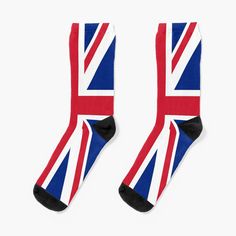 Super soft all-over printed knit socks with extra cushioning in the sole. Suitable for men and women. The Union Jack on a pair of socks! Awesome socks featuring the Union Jack, which is the flag of Great Britain. Red, white and blue and very very cool. Great gift for Anglophiles. Visit our shop at for more like this, and for a wide variety of adorable socks for everyone! Copyright Scarebaby Design, a trademarked brand name. You may not reproduce, copy, or otherwise re-use this design in any form Awesome Socks, United Kingdom Flag, Jack Flag, Union Jack Flag, The Union, Union Jack, Cool Socks, Socks For Sale, Mens Socks