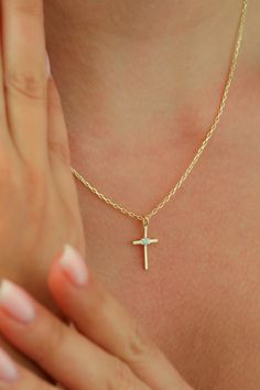 14k 18k Gold Diamond Religious Cross Necklace, Christian Cross Protection Necklace, Baptism Communion Gift for Her, Christian Jewelry Our gold diamond cross necklaces are perfect choice for a Christmas, Mother's Day, valentine's day, birthday, wedding, anniversary, graduation, engagement, bridesmaid, and best friends gift. It's a good way to show appreciation to your mom, girlfriend, wife, grandmother, grandchildren, daughter, sister, best friend, boss or a co-worker. Also, a special treat just Gold Cross Necklace For Women Diamonds, Womens Cross Necklace, Gold Cross Birthstone Jewelry, Dainty Gold Cross Necklace, Gold Cross Jewelry With Birthstone, 14k Gold Jewelry For First Communion, Dainty Gold Cross Necklace For Anniversary, Sterling Silver Jewelry For Baptism, Dainty 14k Gold Jewelry For Baptism