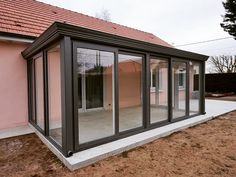 Vous trouverez ici nos vérandas posées chez nos clients Construction Garage, Outdoor Living Space Design, Outside Room, Patio Enclosures, Living Room Decor Gray, Patio Door