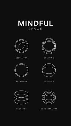 a black and white poster with the words mindful space written in different font styles