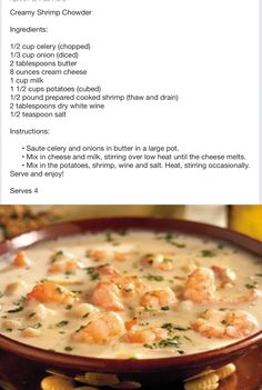 the recipe for shrimp chowee is shown in an image