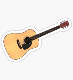 an acoustic guitar sticker on a white background