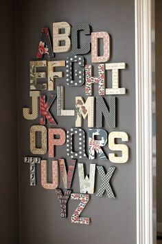 the letters and numbers are made out of scrap paper