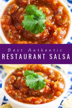 the best authentic restaurant salsa recipe is made with fresh ingredients and ready to be eaten