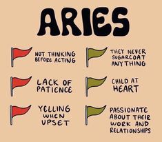 an image of the rules for aries