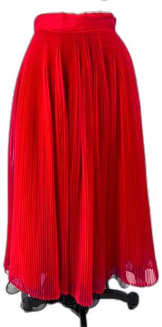 Elegant Red Summer Pleated Skirt, Elegant Red Pleated Skirt For Spring, Elegant Red Pleated Skirt For Summer, Elegant Red Pleated Summer Skirt, Red Pleated Skirt For Summer Party, Red Formal Flowy Skirt, Formal Red Flowy Skirt, Red Long Pleated Skirt For Party, Red Pleated A-line Skirt