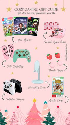 A list of gift ideas for the cozy gamers in your life! #giftideas #gamergifts #cozygamergifts #cozygaming Gamer Gift Guide, Gift Ideas For Gamers, List Of Gift Ideas, Cozy Gamer, Gifts For Gamers, Video Game Devices, Gaming Stuff, Video Game Controller, Video Game Room