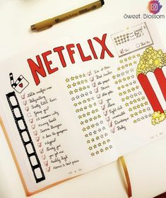 a notebook with the words netflix written on it