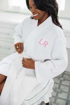 Introducing our Embroidered Monogram Waffle Knit Robe - comfy, breathable, and infinitely customizable with your favorite monogram style. With an adjustable waist tie for a flattering silhouette, it's the perfect "getting ready" robe for any season. Treat yourself or give it as a great gift!   Details: - Waffle Knit - 60% Cotton 40% Polyester - Embroidered with your favorite thread color combo - Machine wash with cold water & hang dry - One size fits most - Embroidery will be sized down accordin Monogram Robes, Star Embroidery, Embroidered Monogram, Pajama Robe, Monogram Styles, Womens Robes, Font Styles, Color Combo, Waffle Knit