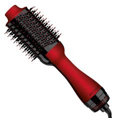 #Revlon One-Step Hair Dryer and Volumizer Hot Air Brush, Red Hot Air Brush, Brush Design, Oval Brush, Ionic Hair Dryer, Hair Dryer Brush, Air Brush, Blow Dryer, Red Colour, Hair Game