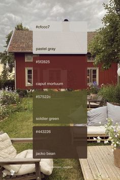 an image of the exterior of a house with different colors and materials for it to paint