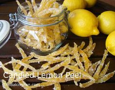 some lemon peels are sitting on a table