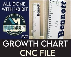 growth chart for cnc file, with the words grow and be in blue letters