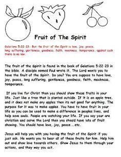 the fruit of the spirit worksheet