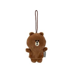 a brown teddy bear ornament hanging from a cord