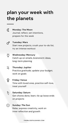 Plan Your Week, Week Schedule, Moon Journal, Spiritual Journals, Learn Astrology, Writing Therapy, Vie Motivation, Get My Life Together, The Planets