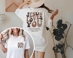 Jesus Loves You Tees, Jesus T-Shirt, Christian Shirt, Aesthetic Clothes, Bible Verse Shirt, Jesus Tees, Christian Merch, Unisex Tees Unisex Sizing Across All Products Discover your perfect fit with our size and color guides, available in the product photo gallery. How to Order from Our Etsy Store Excited about our offerings? Follow these easy steps to make them yours: 1. Explore: Browse our curated collection and find products that resonate with your style. Our attention to detail shines through in every piece. 2. Select: Found something you love? Click on it for more details like size, color, and personalization options. 3. Customize: Pick your preferences from the dropdown menus. For personal touches, use the provided text box for your specifications. 4. Add to Cart: Once you're set, hit Christian Merch, Jesus Tees, Bible Verse Shirt, Shirt Aesthetic, Jesus Tshirts, Christian Shirt, Text Box, Jesus Loves You, Christian Shirts