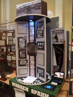 a display case in the shape of a baseball stadium