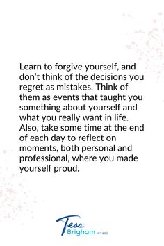 a quote that says, learn to forget yourself and don't think of the decision you