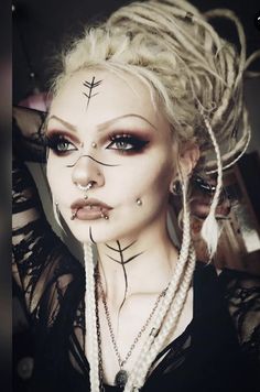 Viking Face Paint, Viking Cosplay, Goth Witch, Viking Costume, Witch Makeup