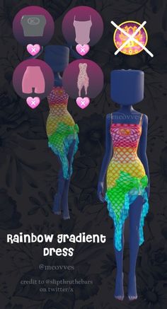 the back side of a woman's body with different colors and shapes on it