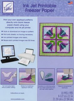 the instructions for making an applique quilt on a laptop computer are shown in this advertisement